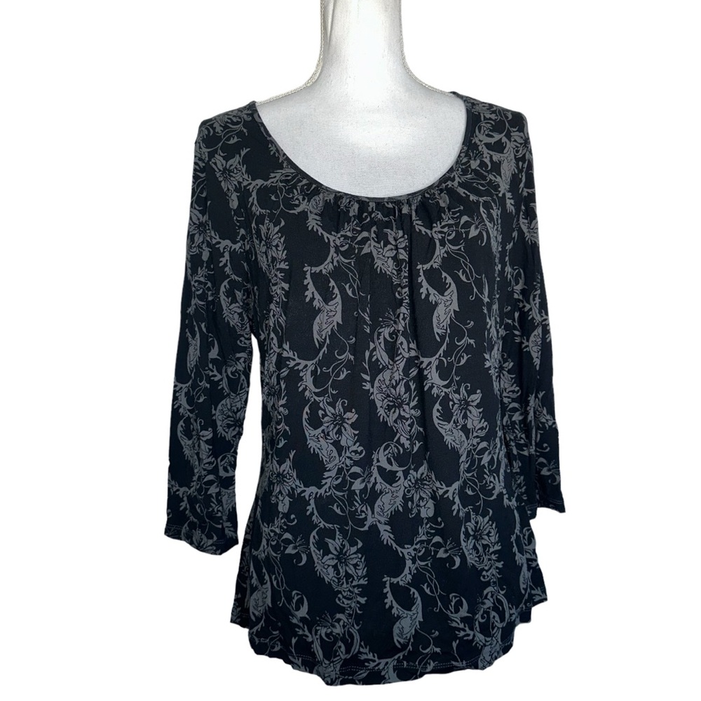 Talbots Floral 3/4 Length Sleeve Blouse | Talbots Stretchy Blouse